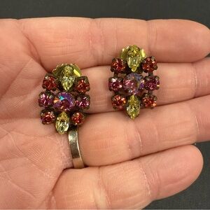 Sorrelli stud earrings - Coral, Pink and Yellow